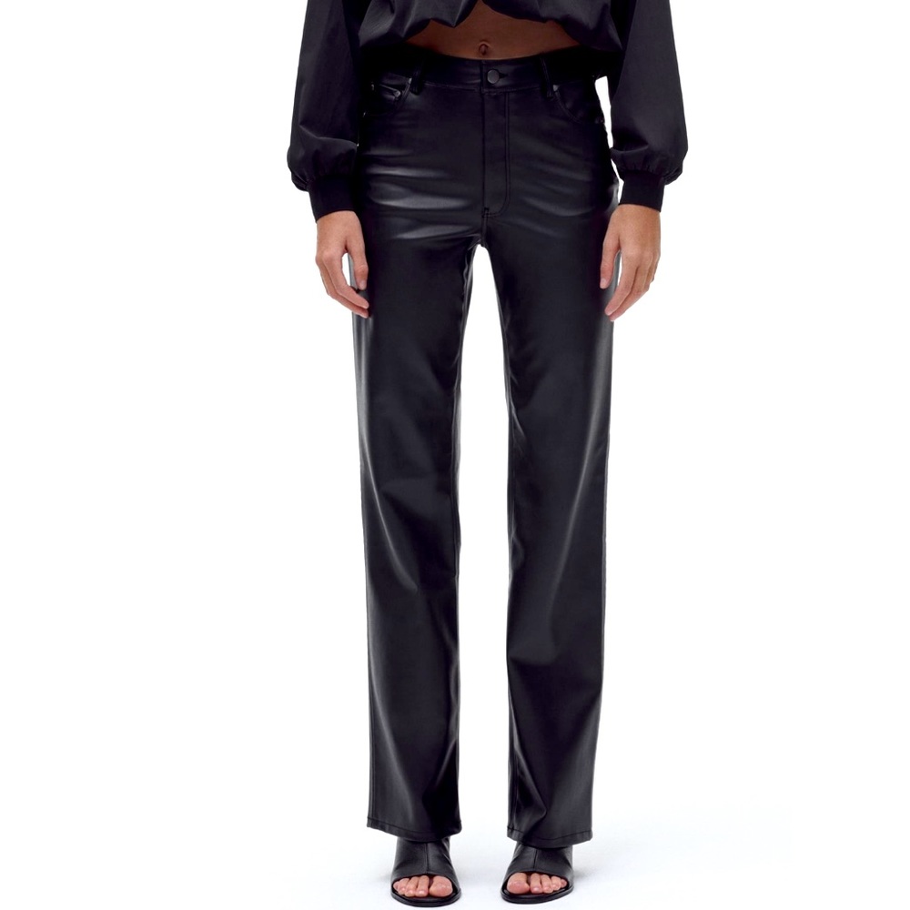 Zara Faux Leather 90’s Straight Leg Pants WORN ONCE!
